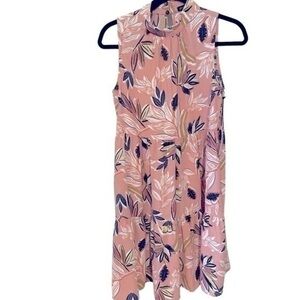 Gibson large floral powder pink printed flounce short dress in size sma… nwt